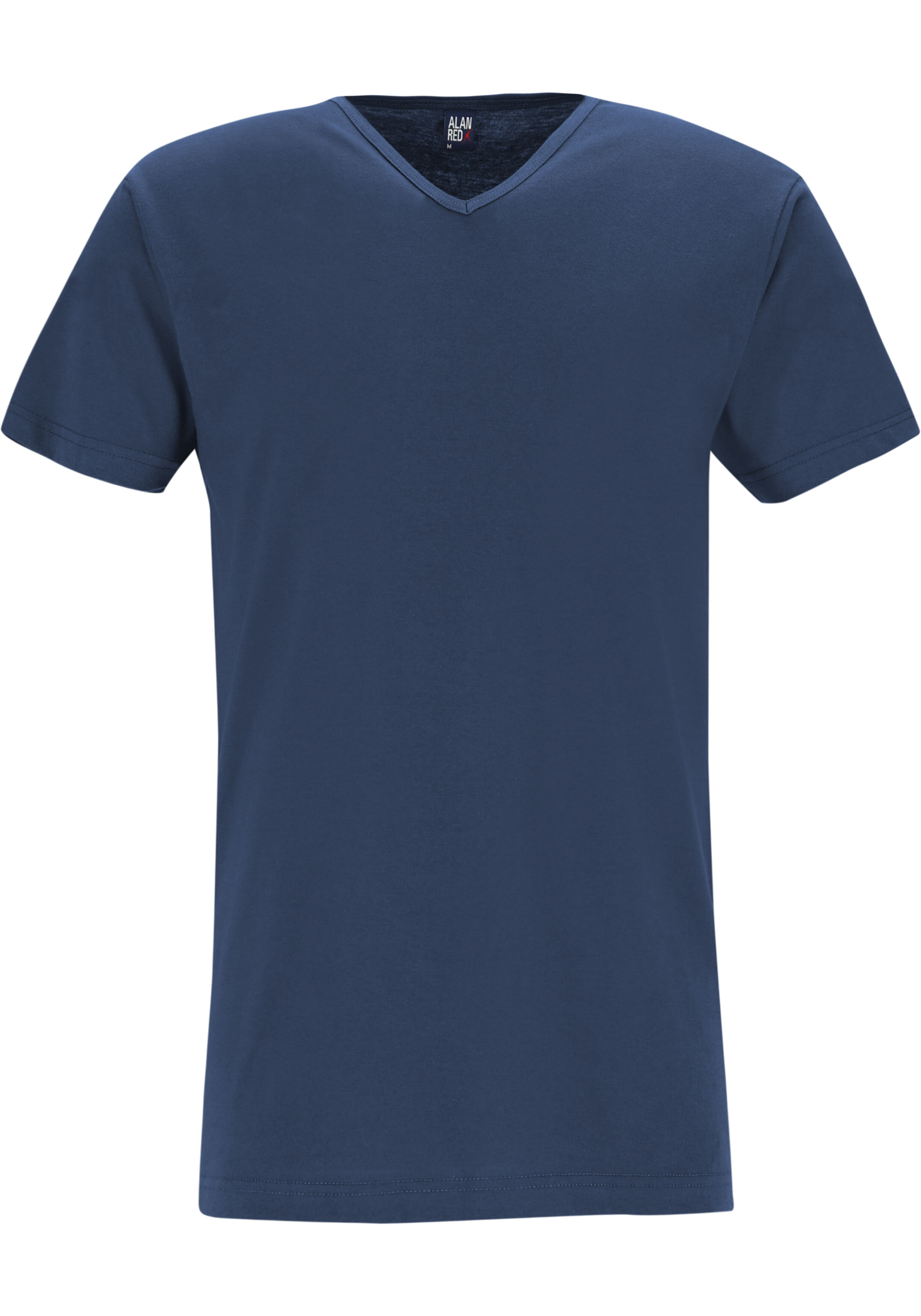 ALAN RED T-shirts Vermont (2-pack), V-hals, wit en denim blauw